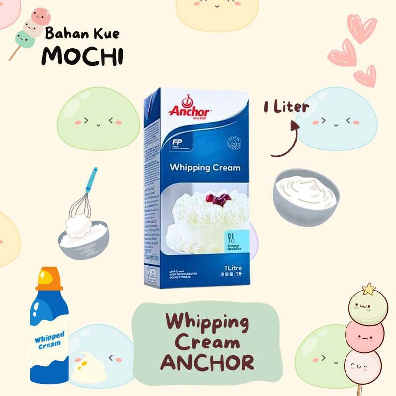 

Whipping Cream Anchor 1 Liter / Whip Cream Cair Anchor / Wippy Cream Cair / Anchor Whipped Cream