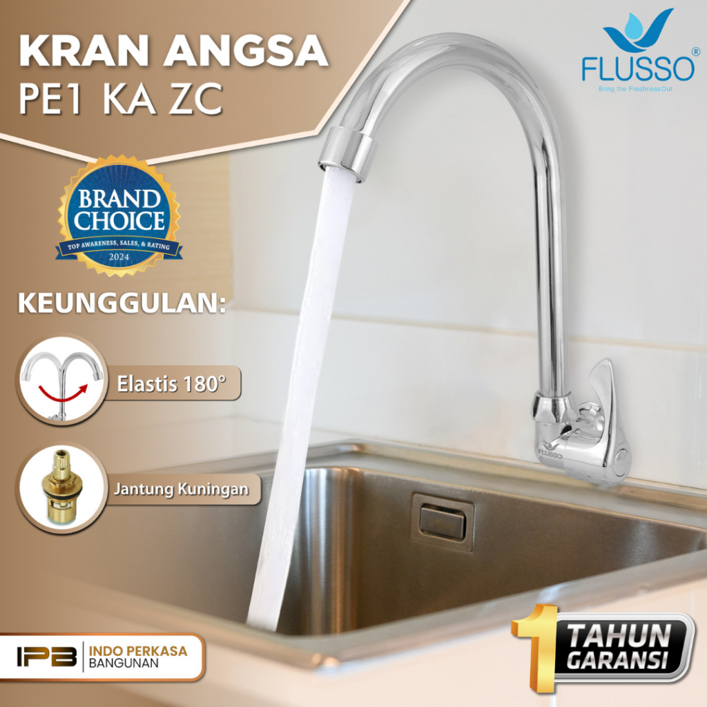 HOT SALE FLUSSO Kran Angsa Kran Dapur keran dapur cuci piring Keran Angsa Drat Tembok FLUSSO KRAN