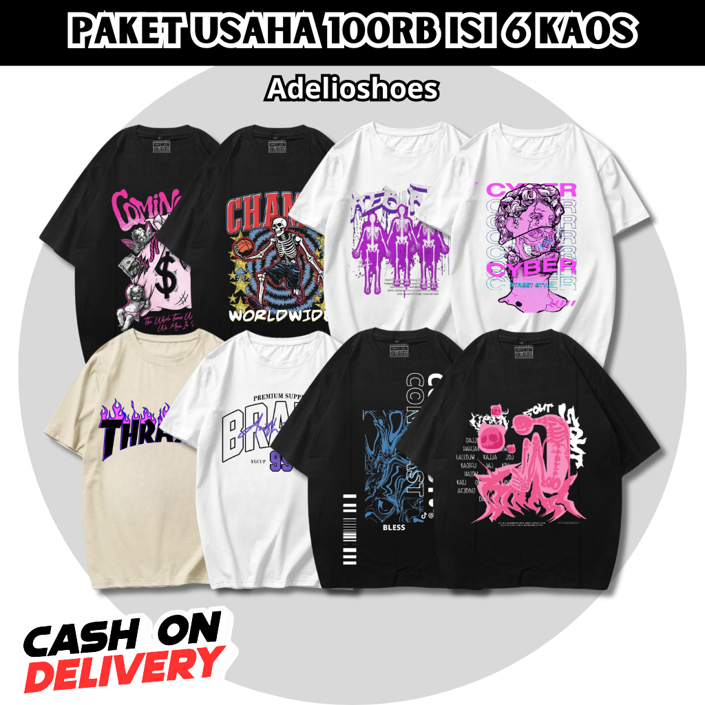 Kaos Distro Atasan 6 Kaos Cuma 100 Ribuan