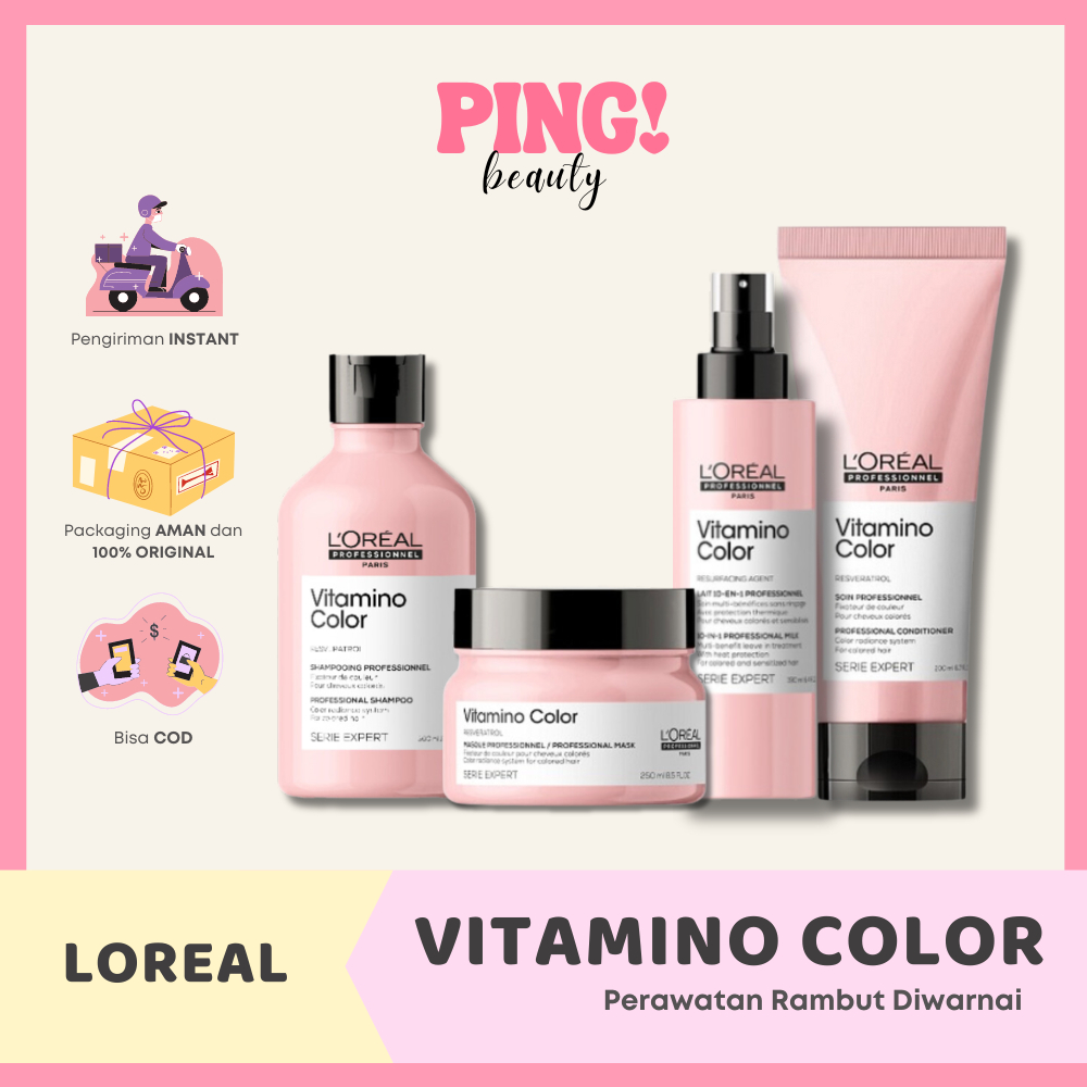 Loreal Serie Expert Vitamino Color Shampoo Conditioner Hair Mask Hair Serum Vitamin Rambut Diwarnai