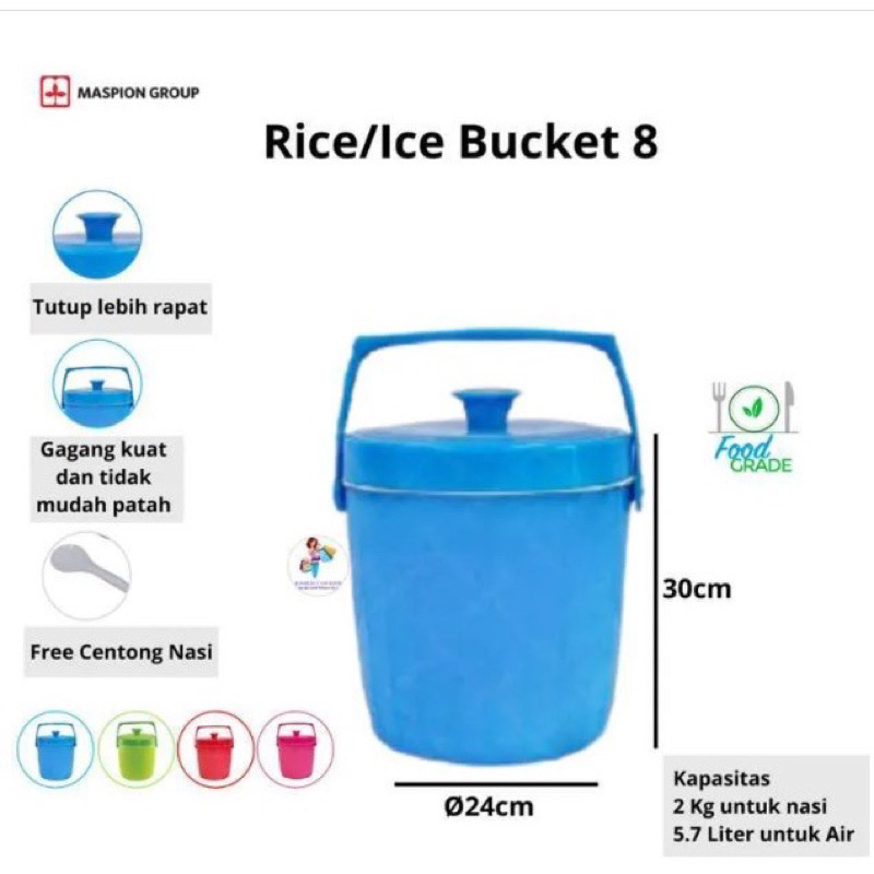 TERMOS NASI MASPION 8 LITER / BUCKET RICE