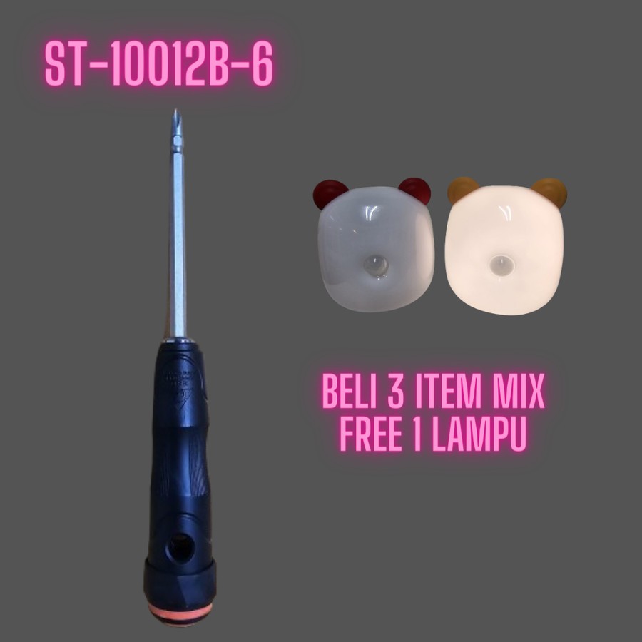 OBENG BOLAK BALIK +/- 6MMX4inch (6X100) SANTUS ST-10012B-6