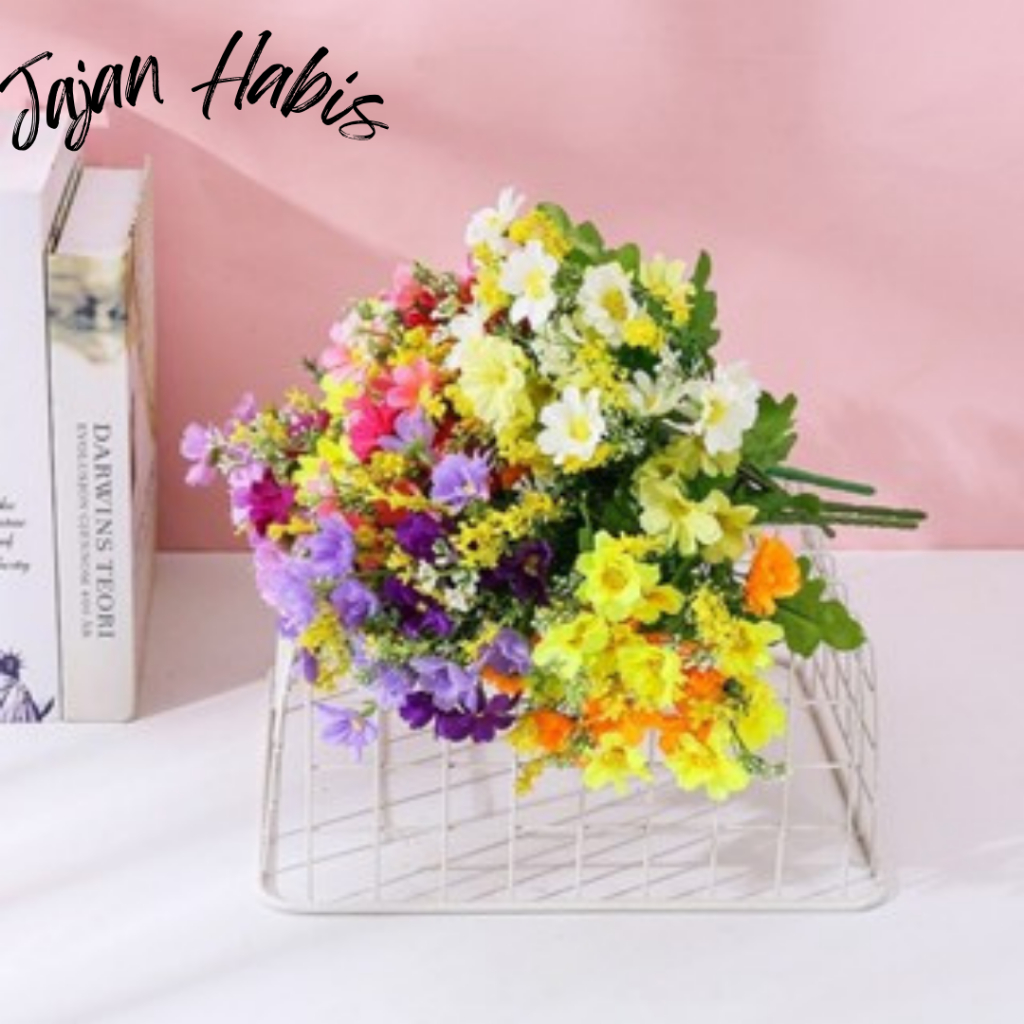 JABIS Tanaman Hias Tanaman Plastik Pot Bunga Hias BUNGA 08 Ornamen Pot Tanaman Bunga seruni Dekorasi