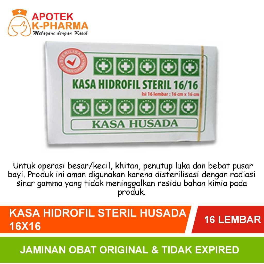 Kasa Steril Husada Isi 16 Lembar x 16cm Original