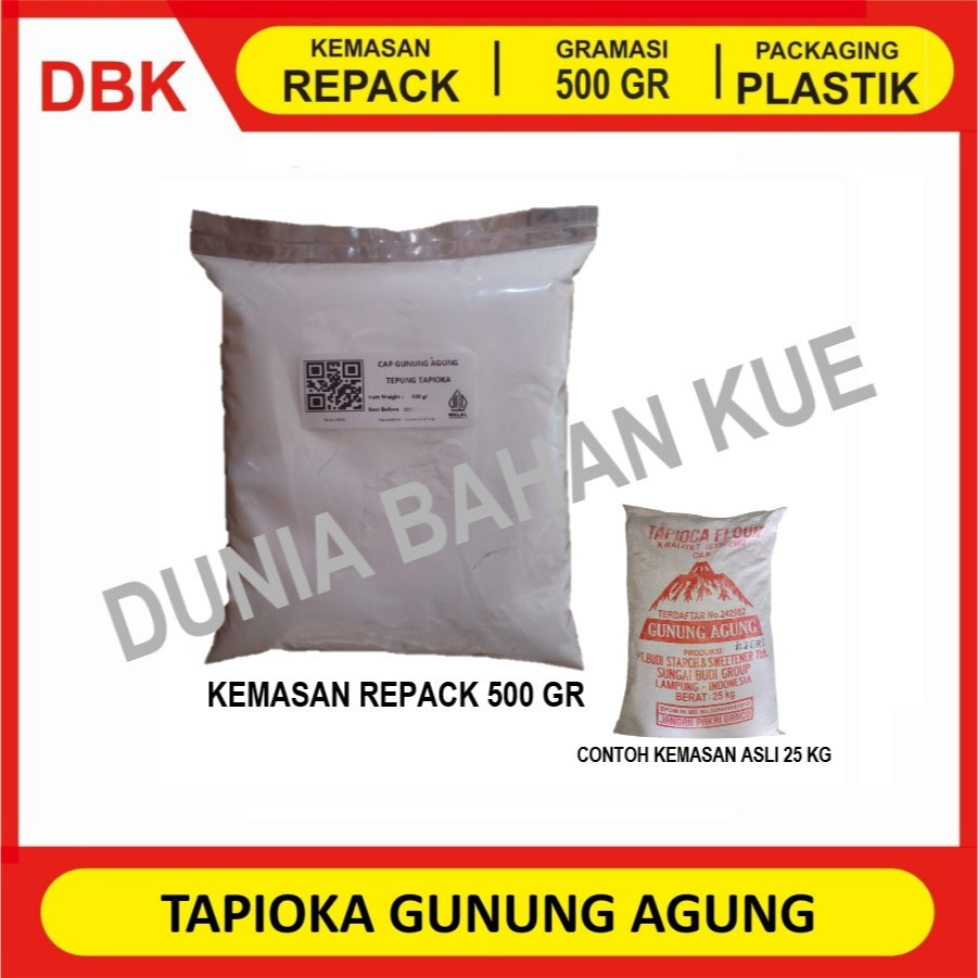 

TAPIOKA GUNUNG AGUNG - REPACK 500 GR / TEPUNG TAPIOKA CAP GUNUNG AGUNG