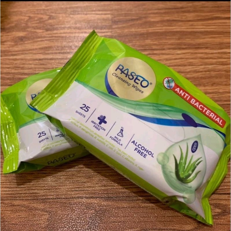 Tissue basah paseo anti bacterial 25 sheet isi 2 pak