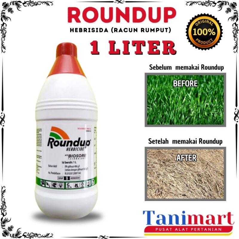 ROUNDUP 1 LITER / HEBRISIDA ROUNDUP 1 LITER / RACUN RUMPUT / PEMBASMI RUMPUT / OBAT RUMPUT / RACUN G