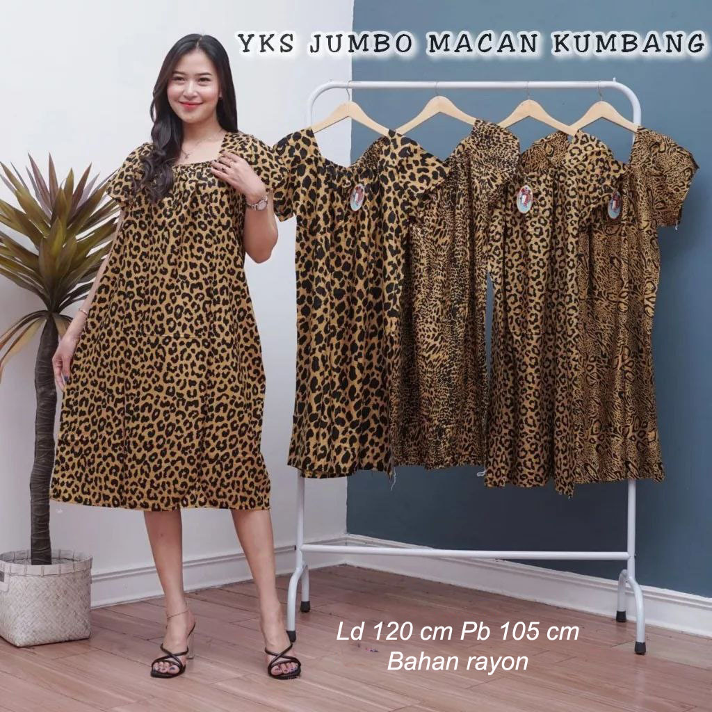 Yukensi Daster Jumbo Macan Tiger Mama Muda Loreng Pakaian Rumah