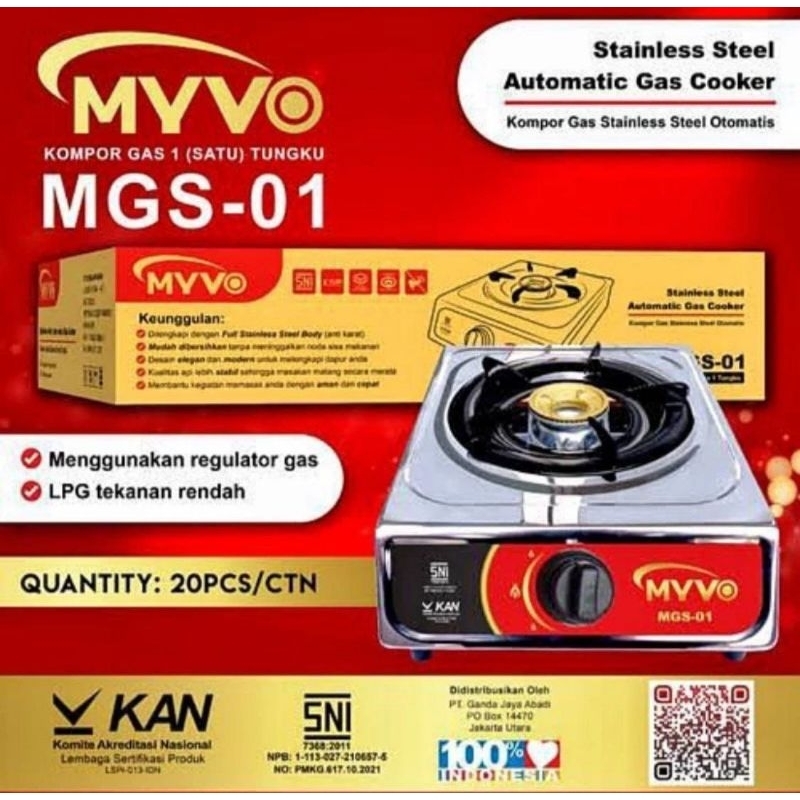 KOMPOR 1 TUNGKU MYVO/KOMPOR 1 TUNGKU