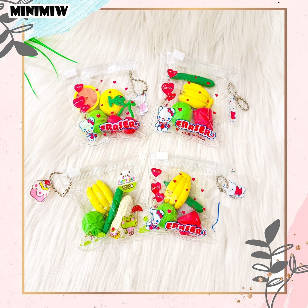 

PENGHAPUS POUCH BENING ISI 4 PCS BUAH DAN SAYUR ER-1238 KARAKTER ERASER HAPUSAN PENSIL SETIP STIP PERLENGKAPAN ALAT TULIS KANTOR SEKOLAH MURAH TERMURAH COD