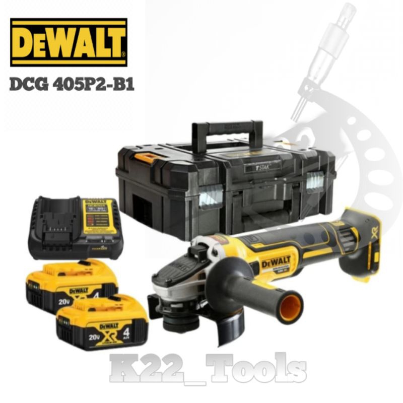 MESIN GERINDA TANGAN BATERAI DEWALT DCG405P2 18V / DEWALT DCG405 CORDLESS ANGLE GRINDER