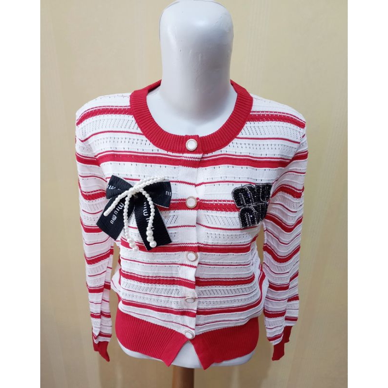 SALE CUCI GUDANG OBRAL BAJU RAJUT WANITA MIUMIU IMPORT CARDIGAN KOREA STYLE BLOUSE KOREA WANITA RAJU