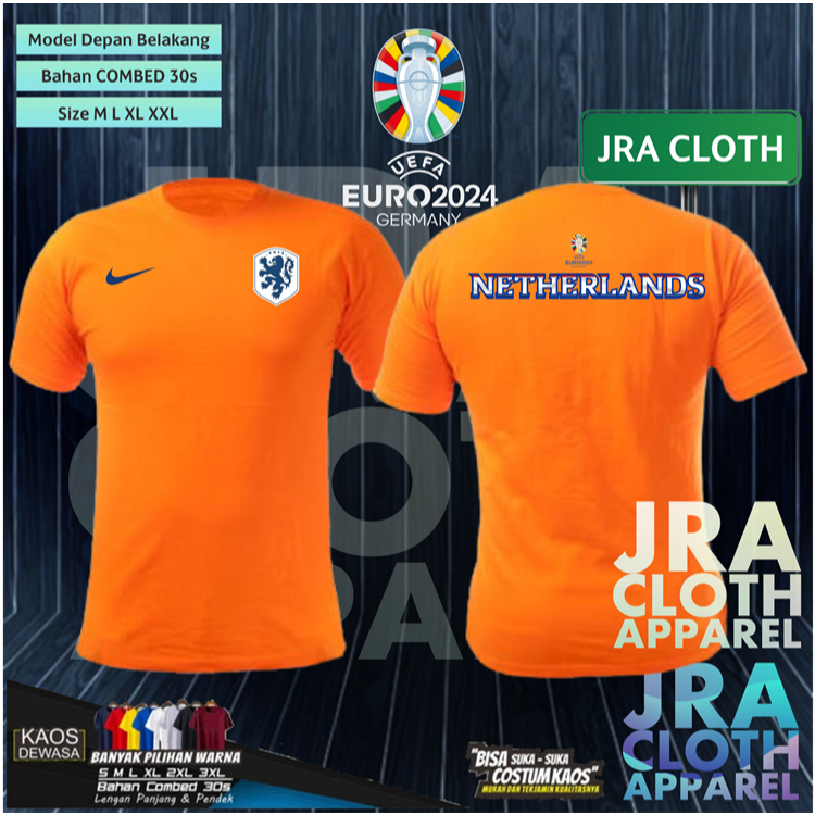 KAOS SHIRT BAJU EURO 2024 BELANDA HOLLAND NETHERLANDS HOME AWAY OFFICIAL