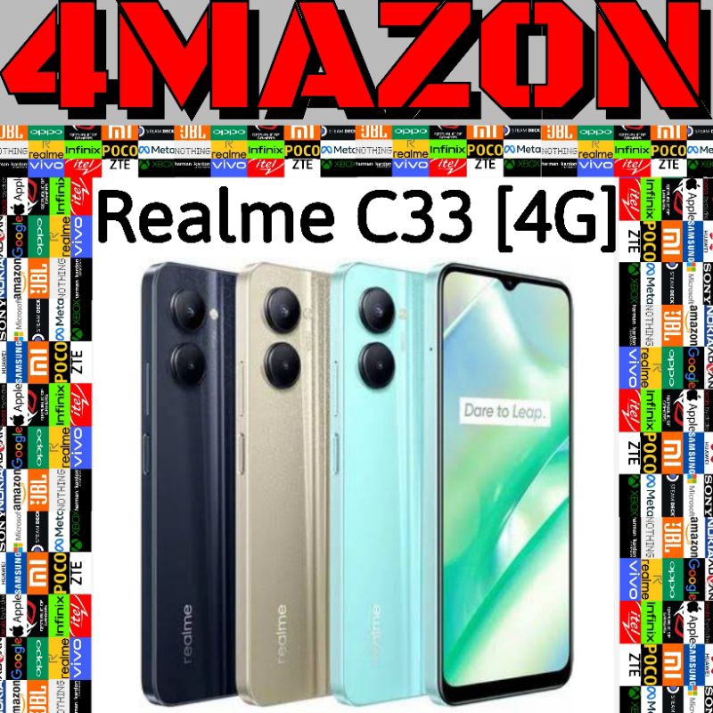 {RESMI®} Realme C33 [Unisoc Tiger T612 Chip] [4G] (4/64 GB) & (4/128 GB)
