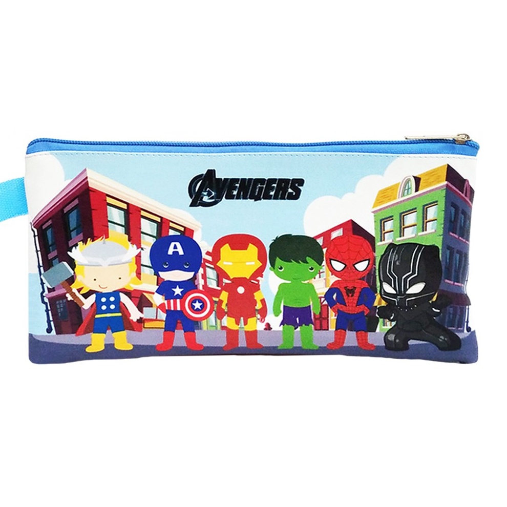 

TERBUKTI Mini Case AVENGERS Biru Muda Stationary Organizer Pencil Case Tempat Pensil Travelling Organizer
