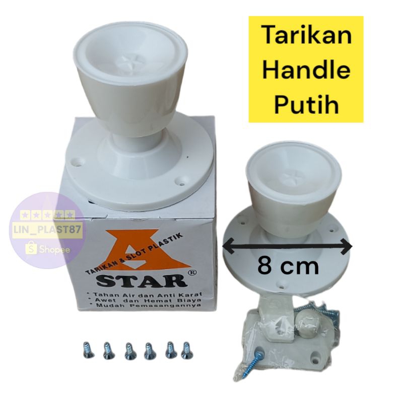 SLOT+TARIKAN PINTU KAMAR MANDI | SLOT GRENDEL PVC | TARIKAN HANDLE BULAT
