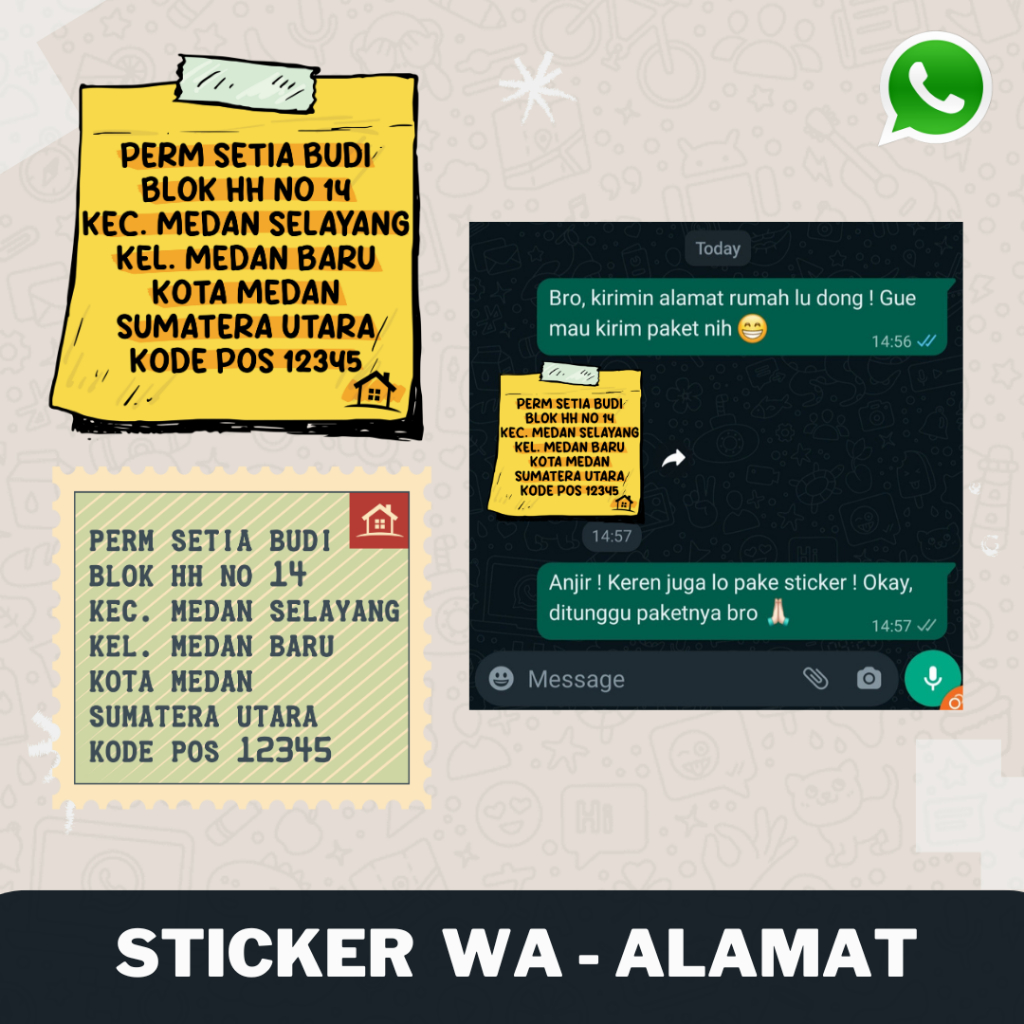 STICKER WA / WHATS APP ALAMAT RUMAH & TOKO