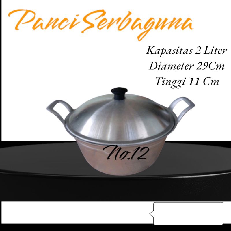 Panci Katel Citel No 10-12 Panci Serbaguna Aluminium Cor Tebal