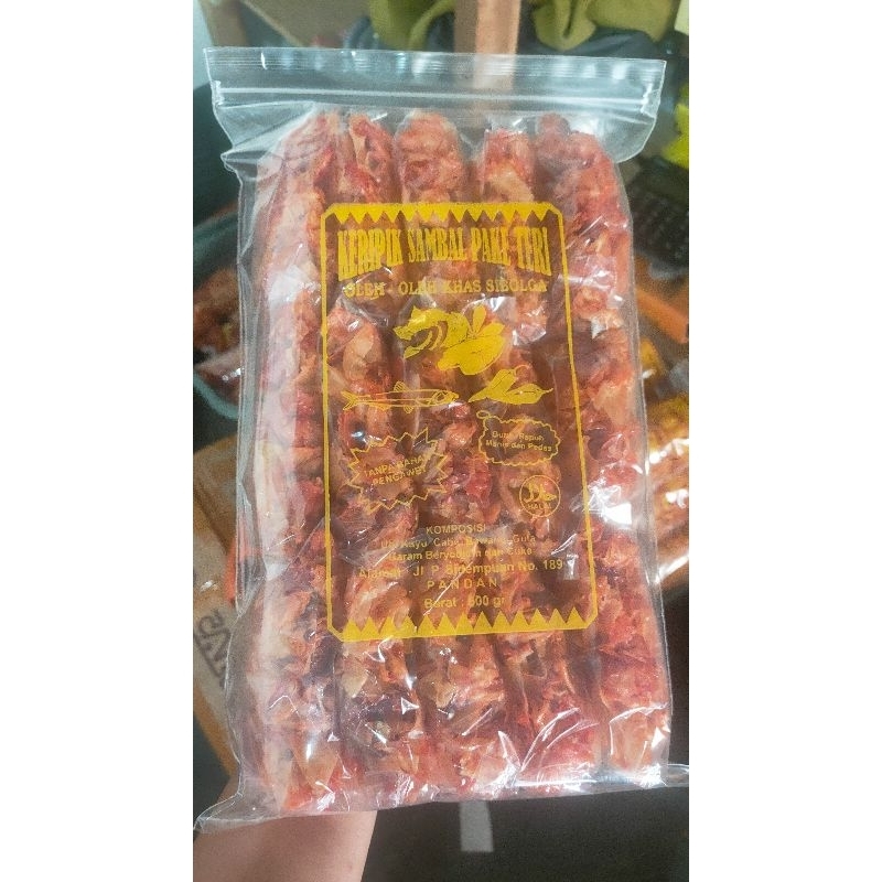 

Keripik sambal khas Sibolga isi 15bks kecil berat 500gr