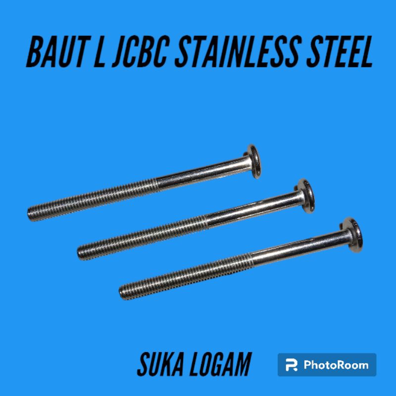 Baut L JCBC M6 x 100 ( HALF DRAT) Furniture Connector Stainless Steel 304. Kunci L5