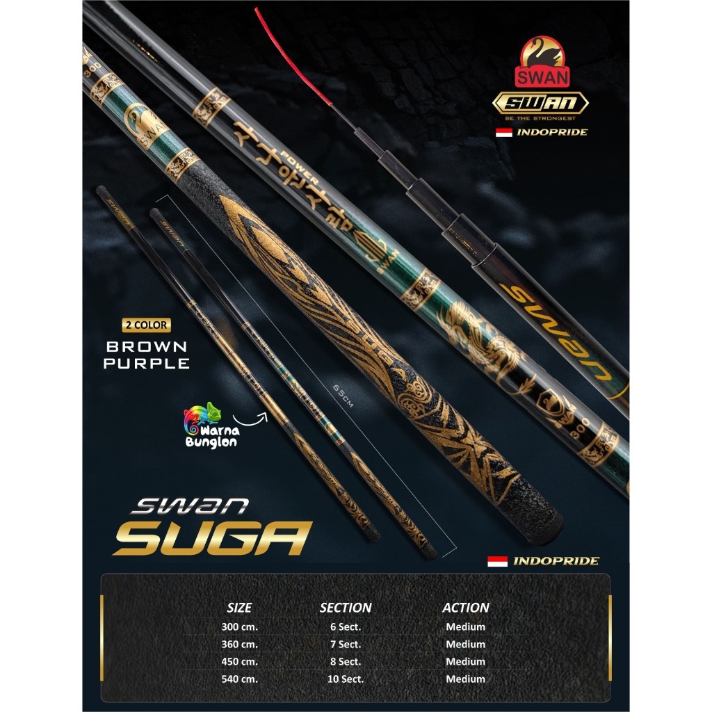 Joran Pancing Tegek / Joran Pancing Pool SWAN SUGA RUAS PANJANG ( Lentur )