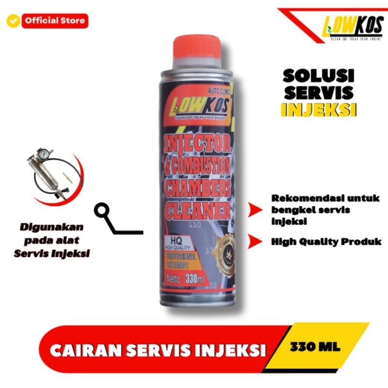 LOWKOS Cairan Infus Injeksi Motor dan Mobil 330ml - Pembersih Injektor dengan Alat Infus Injeksi
