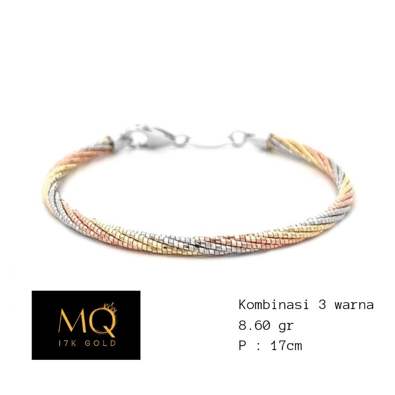 gelang emas 17K model choker 3 warna
