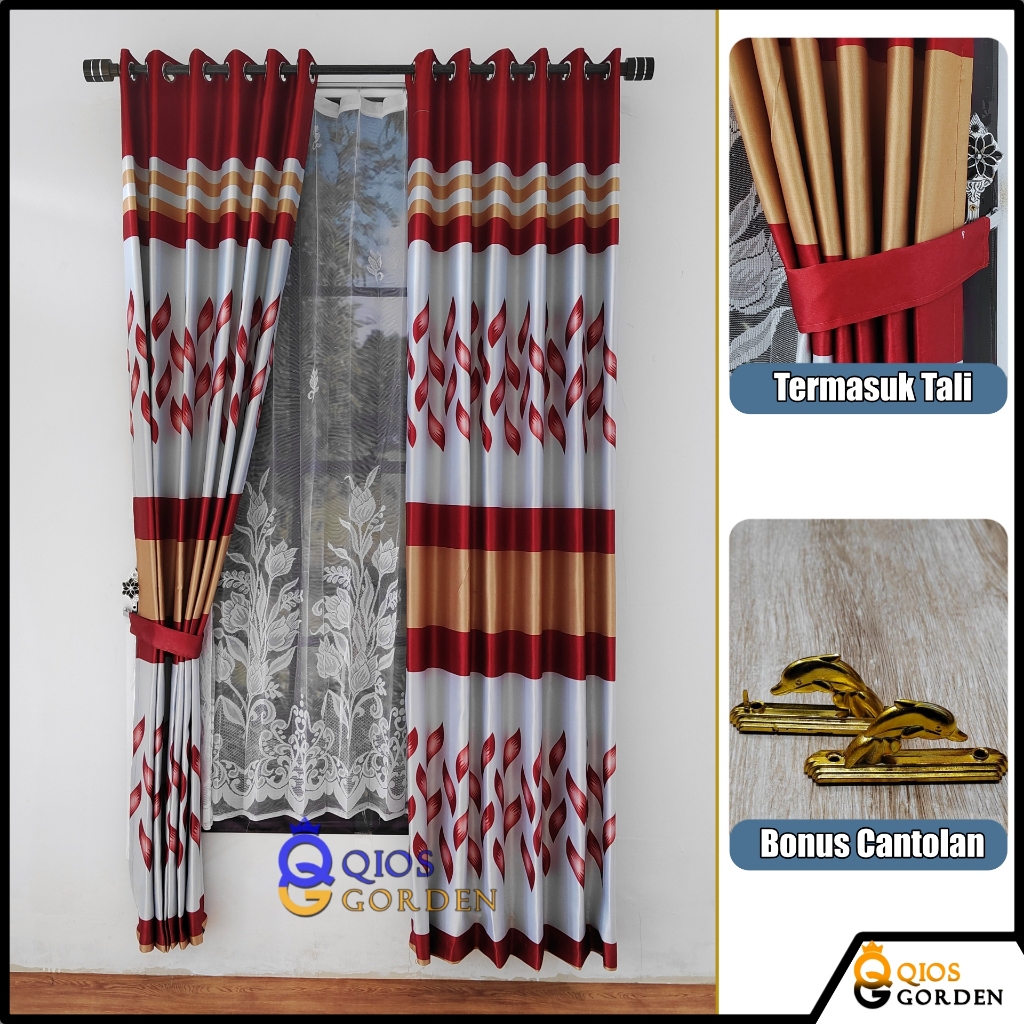 Gorden Pintu Kamar Kain Blackout Tinggi Model Smokering Cuci Gudang