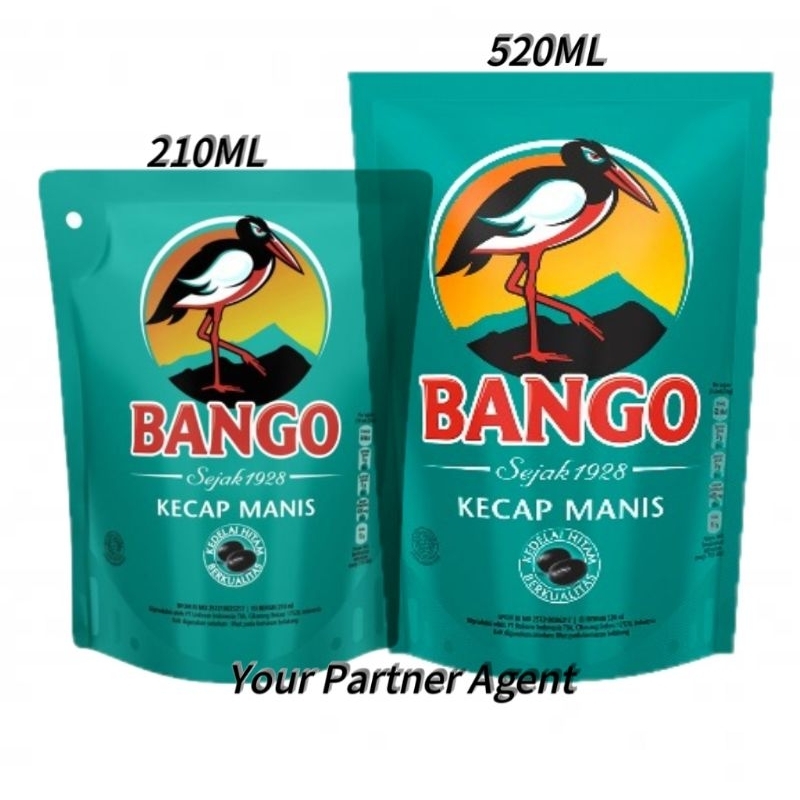 

BANGO Kecap Manis pouch refill 520 ml dan 210 ml.