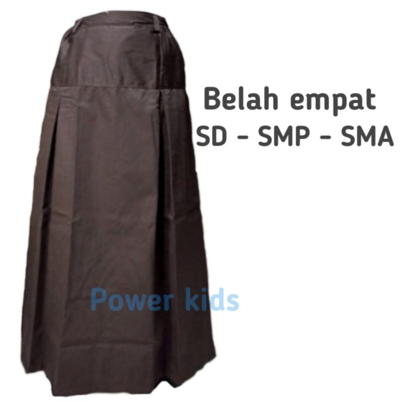 Rok seragam sekolah sd smp sma belah empat coklat