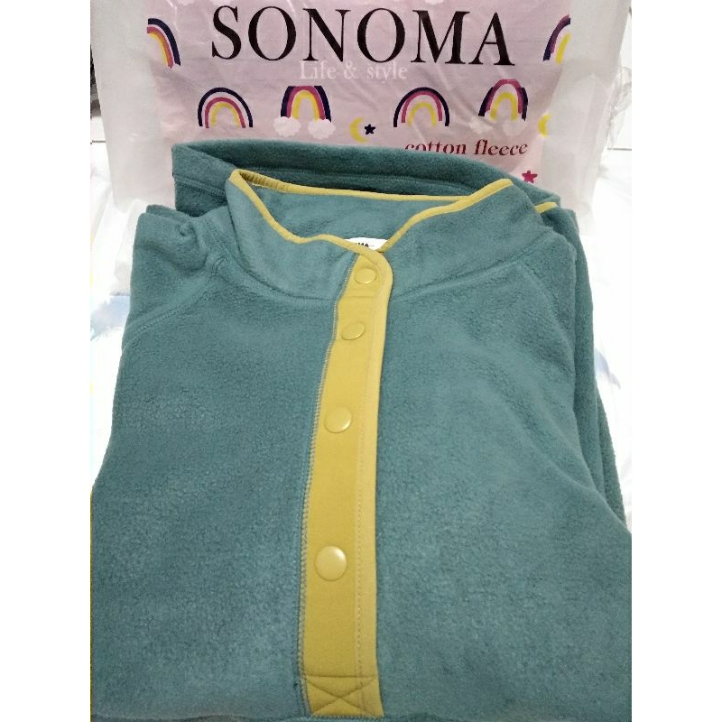 Sonoma sweater warna hijau || kantong depan || kancing depan