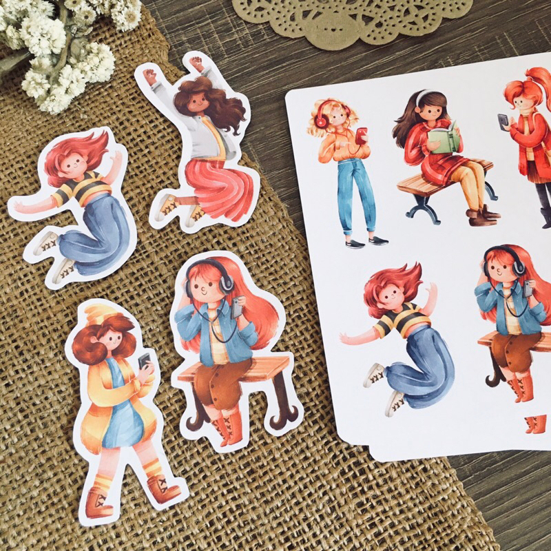 

Young People Girl Activity Deco Sticker Scrapbook Journal Stiker by Postale