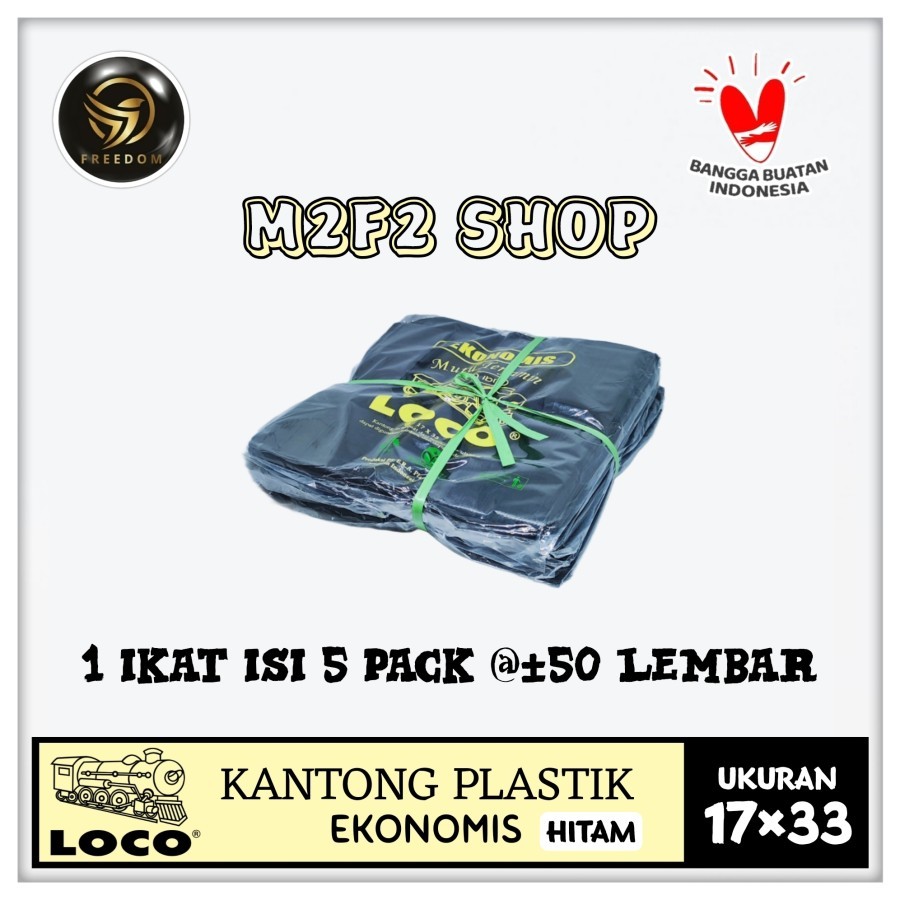 Kantong Plastik Kresek Loco HD PE 17 Hitam Ekonomis - (Kemasan 1 Ikat)