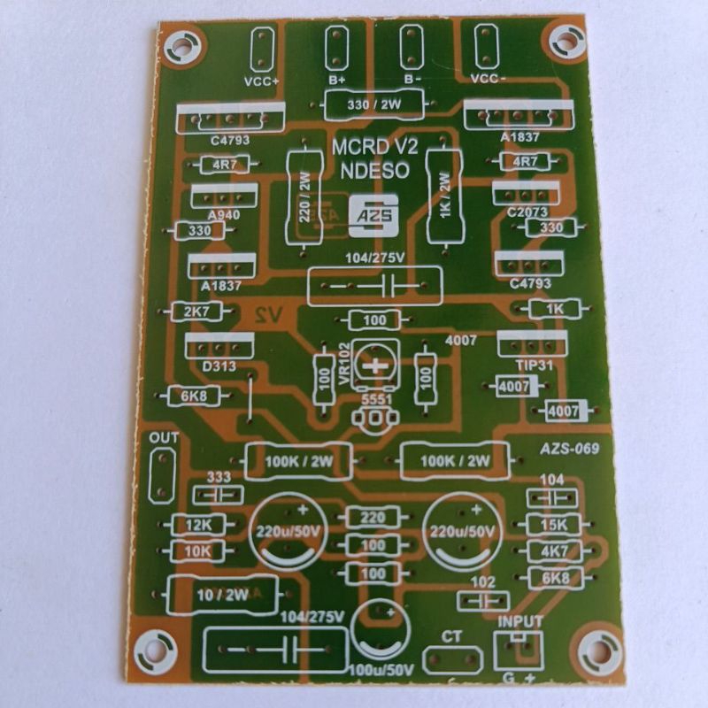 PCB power mcrd v2 ndeso bahan pertinak