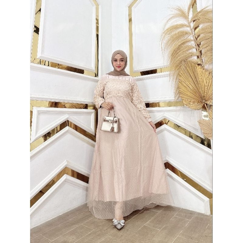 Gamis brokat gamis kondangan gamis lebaran Ld 110cm Pb 135cm