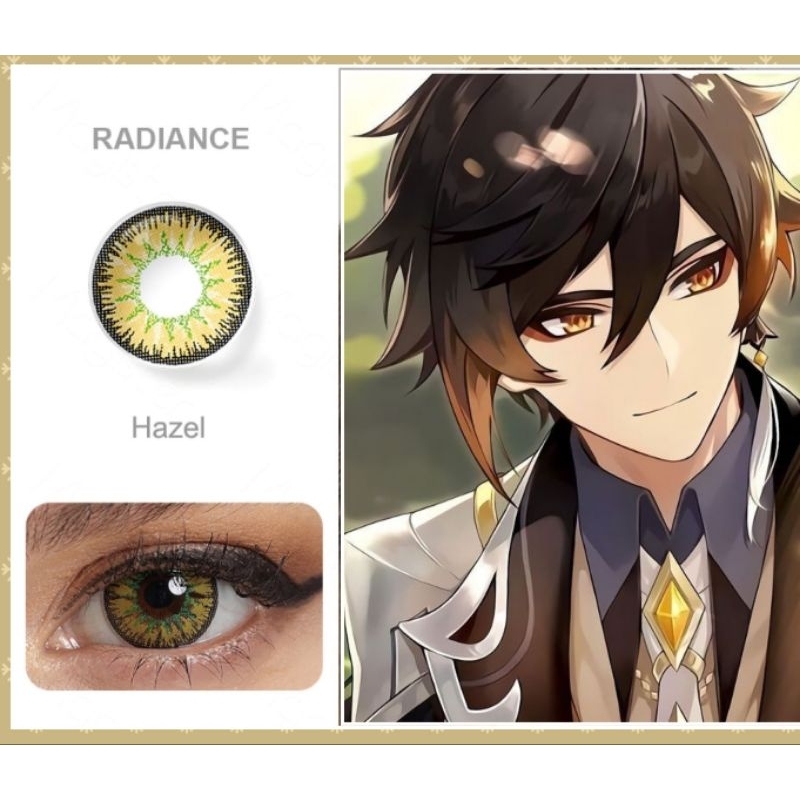 Softlens / Lensa Kontak Anime Cosplay Radiance / Neon Brown Hazel Zhongli