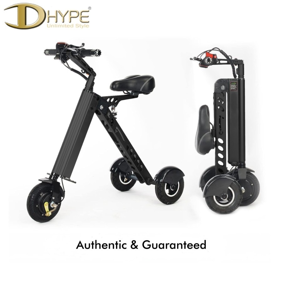 SEPEDA LIPAT LISTRIK SKUTER RODA 3 (1 SEAT) VERSI 2 WARNA HITAM