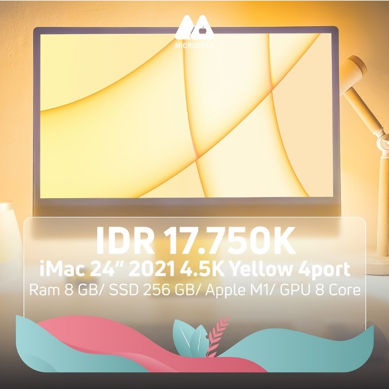Apple iMac 24" M1 2021 4.5K 8Core CPU GPU Fullset ex iBox Kebanggaan Kita Semua