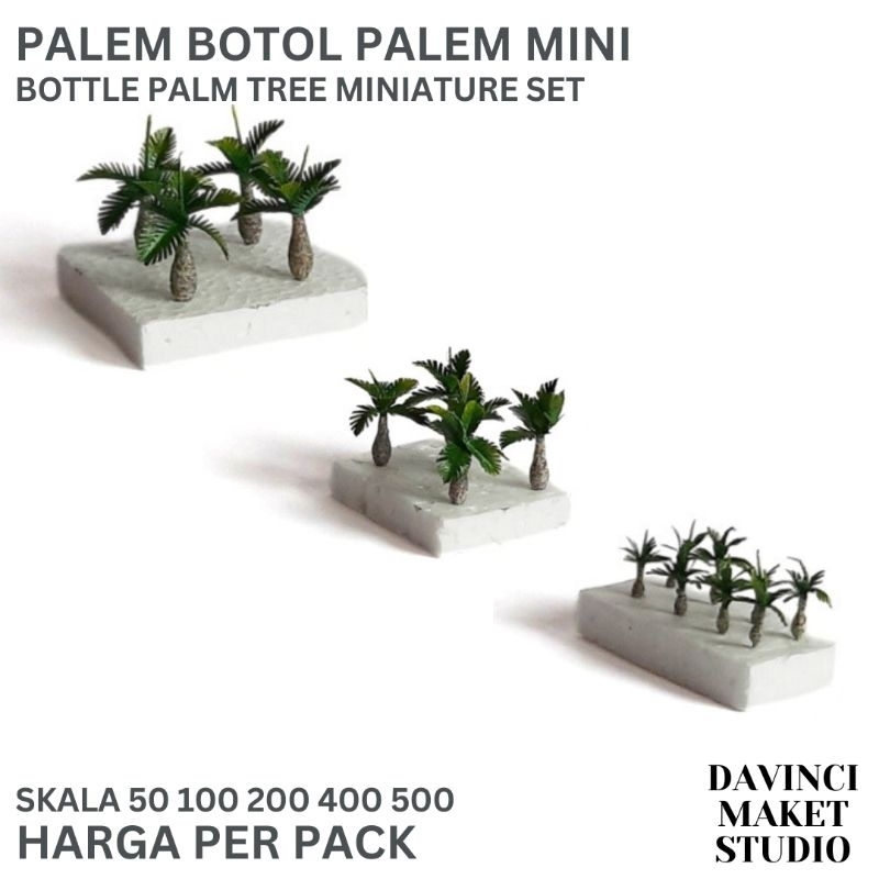 Miniatur Pohon Palem Botol Maket Diorama - Bottle Palm Tree Skala 1:50 1:100 1:200 1:400 1:500