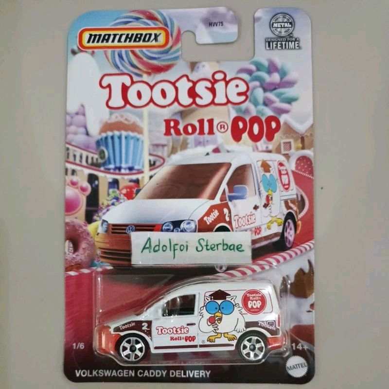 matchbox volkswagen vw caddy delivery edisi tootsie roll pop 1/6