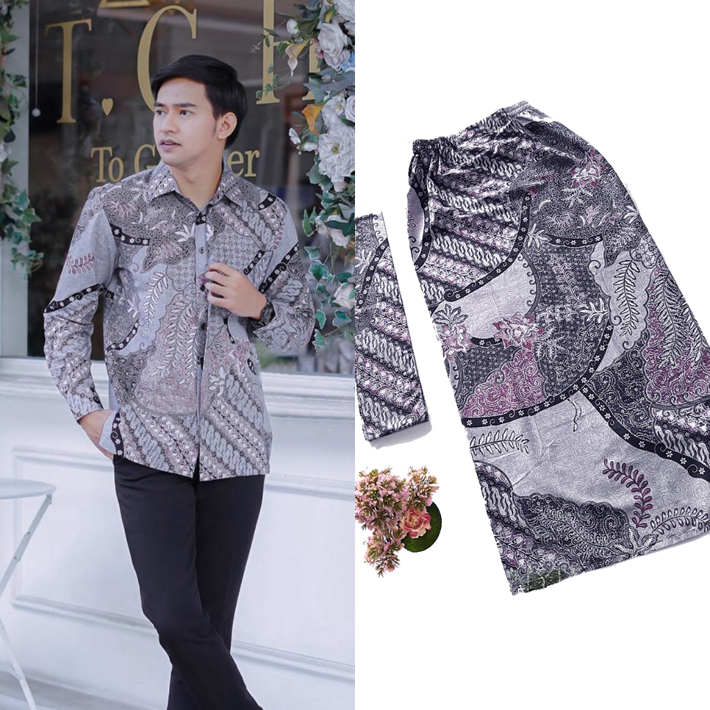 NEW ARRIVAL APTA BATIK - COUPLE BATIK KEMEJA DAN ROK SELENDANG AZKIA - BATIK KATUN PRIMA HALUS DENGA