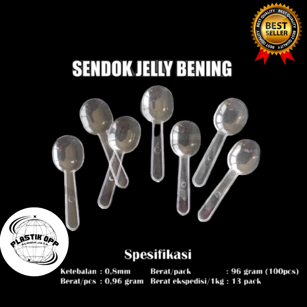 Sendok plastik jelly bening kecil isi 100pcs jelly ice cream bening / SENDOK JELLY PUDDING ES KRIM S