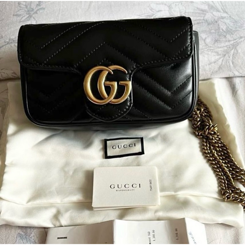 Preloved GUCCI Marmont Mini black like new