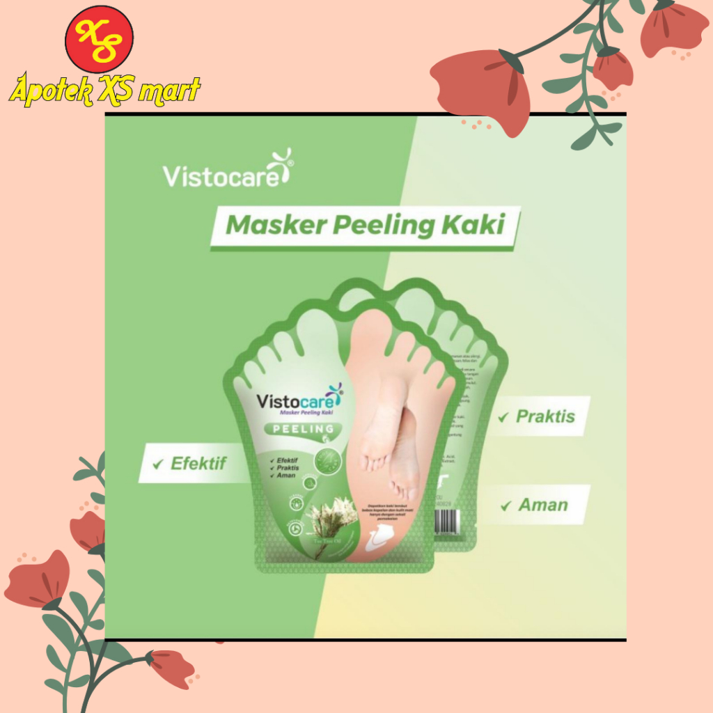VISTOCARE MASKER PEELING KAKI - BUAT MENGHALUSKAN KULIT KERING, KAPALAN, BAU KAKI