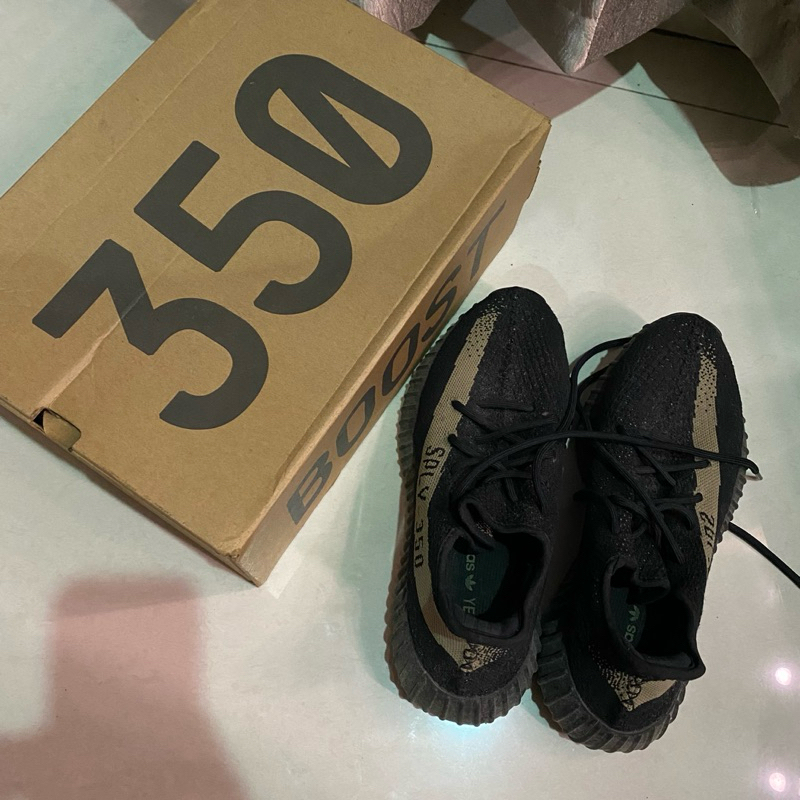 Adidas Yeezy Boost 350 V2 Core Black Green Sneakers