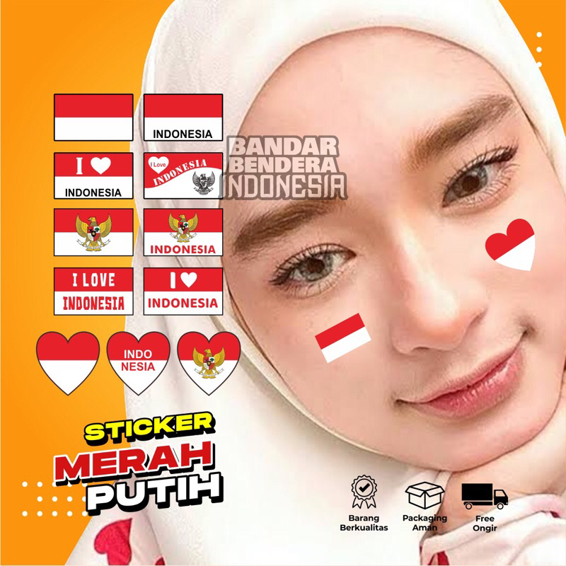 

Sticker pipi bendera merah putih indonesia satuan