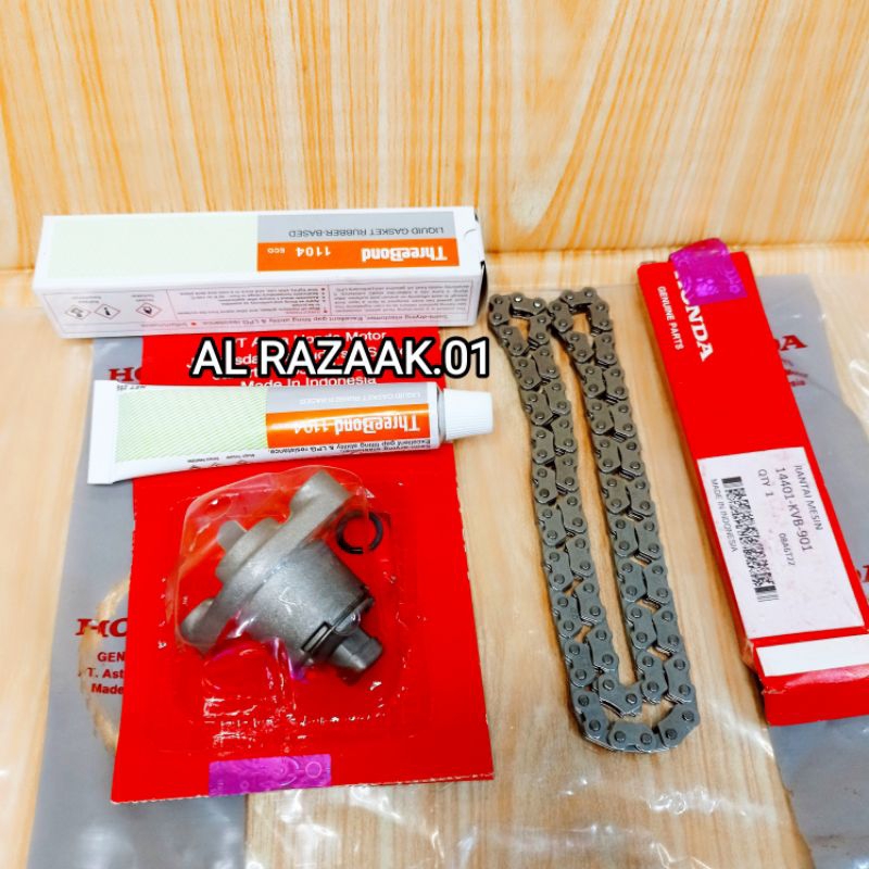 Rantai Keteng + Tonjokan Keteng+ Lem Packing Honda Beat fi/Scoopy fi/Spacy fi/Vario 110 fi ORI