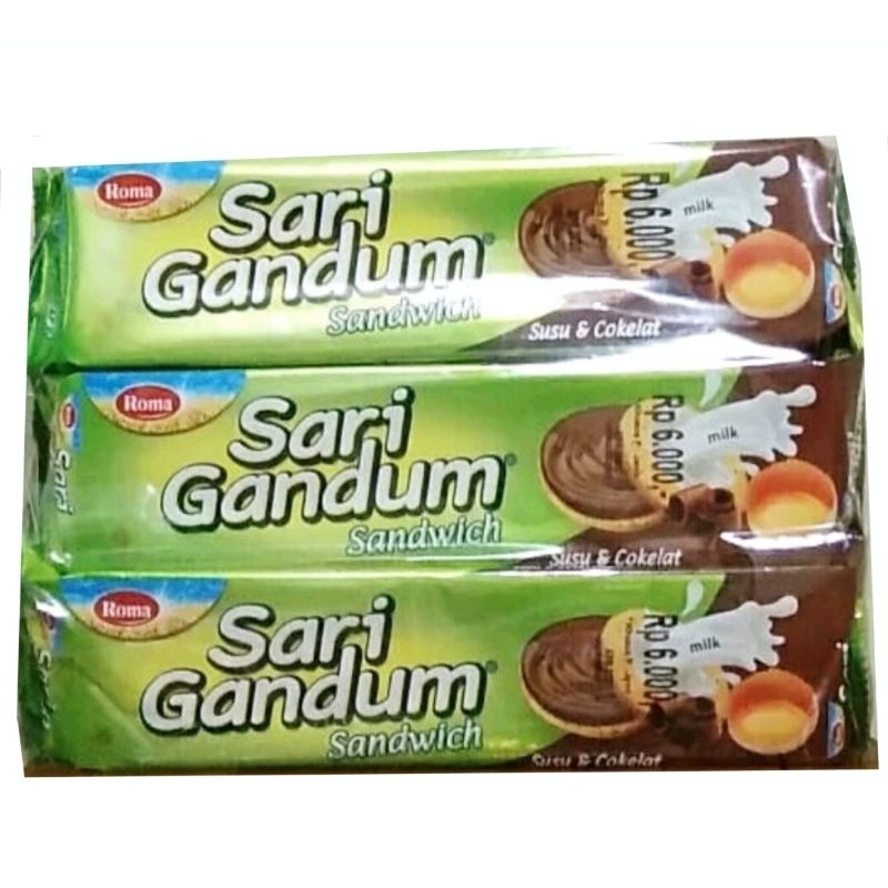 

Roma Sari Gandum Sandwich Biskuit Susu Coklat / Peanut Butter 108gr (1 Pack Isi 6 Pcs)