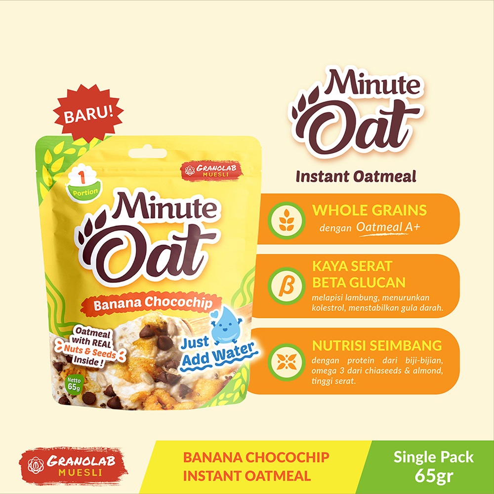 

Multigrain Instant Oat Meal MINUTE OAT Granolab Muesli 65 Gram