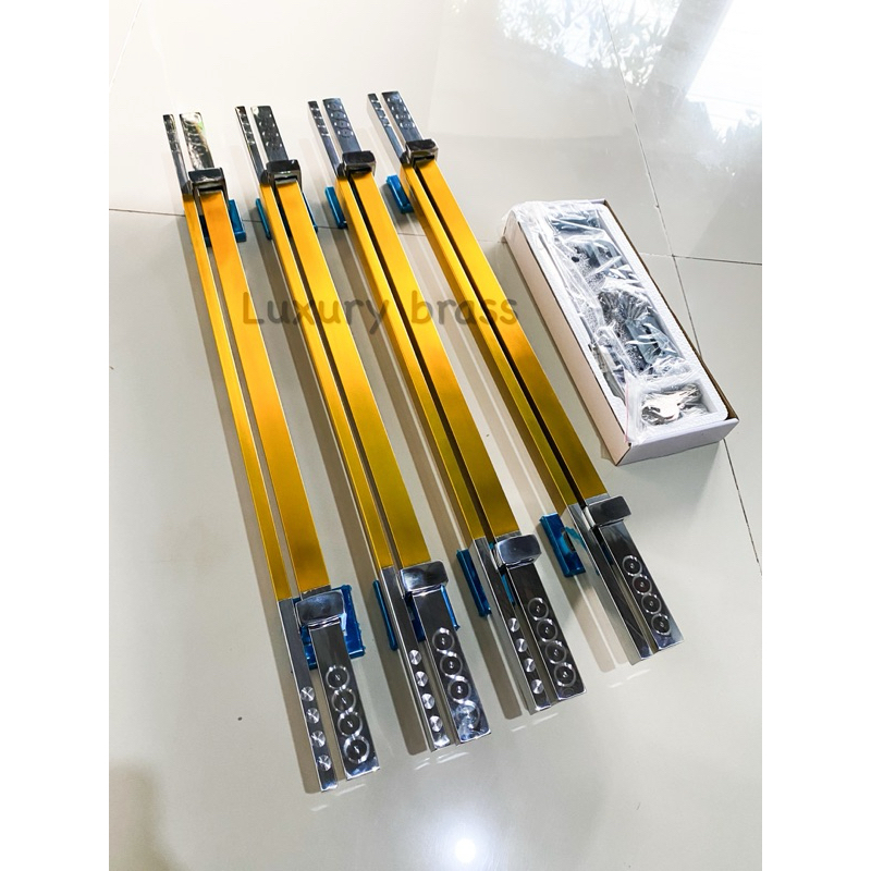 set 4 gagang + kunci handle pintu rumah minimalis model twin jajar grafir gagang pintu motif terbaru